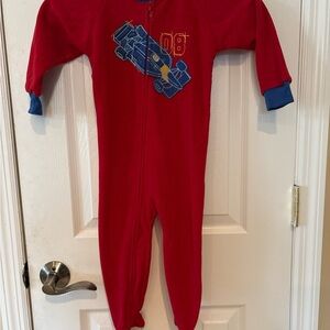 Carter's Red Footed One Piece with Blue Car Design